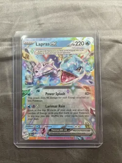 Pokemon TCG Lapras EX Stellar Crown Holo Card 032/142 Double Rare, Full Art - Image 1