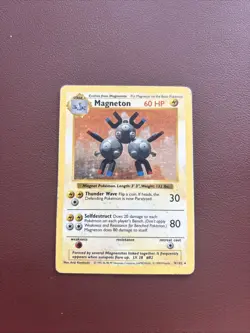 💥 Magneton Shadowless Holo Base Set 9/102 Pokemon TCG Unlimited Rare Card - Image 1