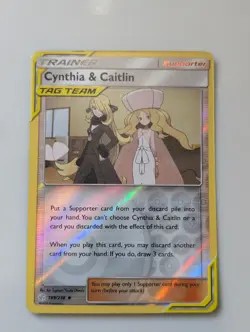 Cynthia & Caitlin 189/236 2019 S&M Cosmic Eclipse Pokemon Card Reverse Holo NM - Image 1