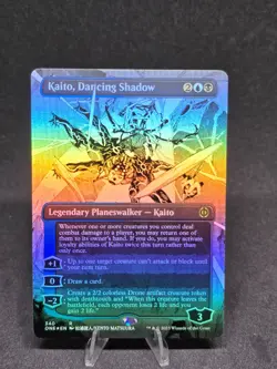 MTG Kaito, Dancing Shadow 340 Phyrexia All Will Be One Borderless Rare Foil NM - Image 1
