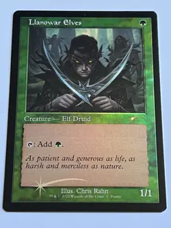 Llanowar Elves 1 MTG Retro Frame Promo 2023 Mint - 9.0 + Foil Rare - Image 4