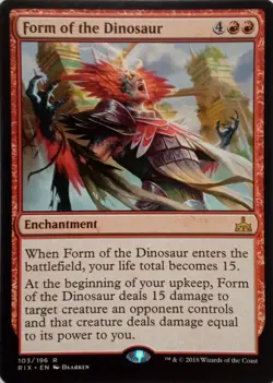 103/196 FORM OF THE DINOSAUR RARE RIVALS OF IXALAN MTG CARD - Image 1
