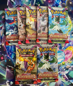 Pokemon TCG SV02 Paldea Evolved Booster Pack Lot of 7x Factory Sealed - Image 1