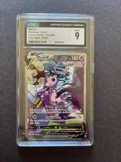 2021 Pokemon SWSH Fusion Strike #251 FA Mew V CGC 9 MINT - Image 1