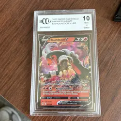 2020 Pokemon Sword & Shield Darkness Ablaze Houndoom V #021/189 BCCG 10 dscl - Image 1