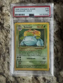 PSA 7 VENUSAUR HOLO 1999 POKEMON BASE SET UNLIMITED #15/102 (NEAR MINT) - Image 1