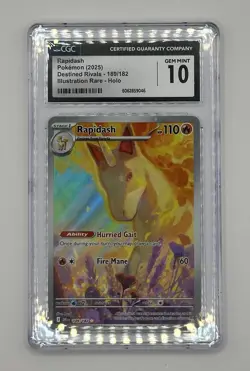 Pokemon | Rapidash - Destined Rivals - 189/182 - Illustration Rare - Grade 9 - Image 1