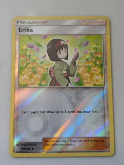 Pokemon - Erika - 191/236 - Uncommon - Reverse Holo - Cosmic Eclipse - NM/M - Image 1