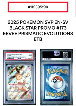 2025 Pokemon SVP Eevee Prismatic Evolutions ETB Promo #173 PSA 9 MINT - Image 1