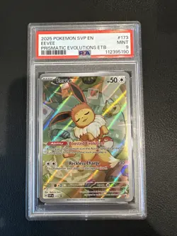 2025 Pokemon SVP Eevee Prismatic Evolutions ETB Promo #173 PSA 9 MINT - Image 2