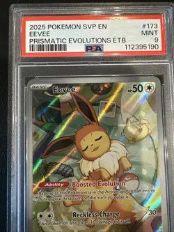 2025 Pokemon SVP Eevee Prismatic Evolutions ETB Promo #173 PSA 9 MINT - Image 4