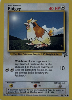 Pokemon TCG - Pidgey - Base Set 2 Unlimited - Common Card - 86/130 - Image 1