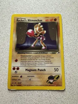 Pokemon TCG Rockets Hitmonchan Holo Rare Card 11/132 Rare - Image 1