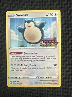 Pokemon TCG Snorlax SWSH068 Holo Black Star Promo Card Sword & Shield NM - Image 1