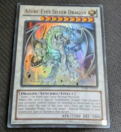 AZURE-EYES SILVER DRAGON SDBE-EN040, HOLO, YU-GI-OH CARD (LP/NM) - Image 1