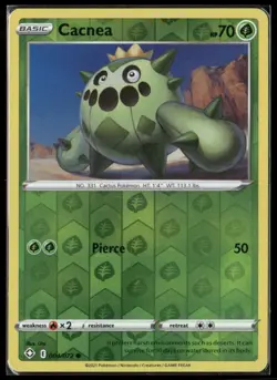 2021 Shining Fates Set Pokemon Card 004 Cacnea Reverse Foil NM - Image 1