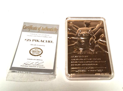 1999 Pokemon Pikachu 23k Gold Plated Card with COA Limited Edition # 25 - Image 1