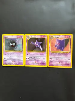 Pokemon Card Lot of 3 Featuring Gengar Evolutions Base Set 1999-2000 Rare Cards - Image 1