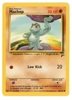 Pokemon TCG - Machop - Base Set 2 Unlimited - Common Card - 78/130 - Image 1