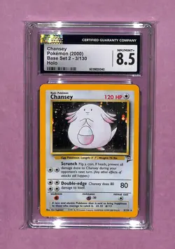 CGC 8.5 Chansey 2000 Base Set 2 3/130 Holo Pokemon Card - Image 1