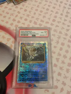 Pokemon Legendary Collection Omastar Reverse Holo Card 58/110 PSA 8 NM-MT - Image 1