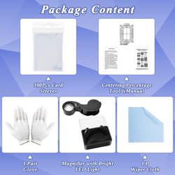 104PCS Card Grading Centering Tool Set,Card Grading Kit,Includes One 40X Magnify - Image 2