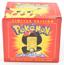 Pokemon 23k Gold Plated Pikachu Trading Card Sealed 1999 Red Box Burger King - Image 1
