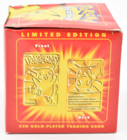 Pokemon 23k Gold Plated Pikachu Trading Card Sealed 1999 Red Box Burger King - Image 2