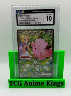 Lillie's Clefairy EX 2025 Pokemon Journey Together 184/159 SIR CGC Gem Mint 10 - Image 1