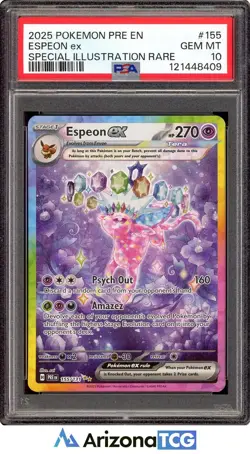 Pokemon 2025 Espeon ex 155/131 SIR Prismatic Evolutions GEM MINT PSA 10 - Image 1