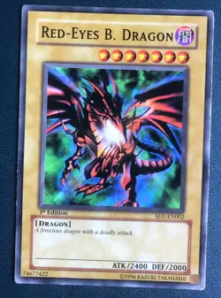 Yugioh TCG Red Eyes B. Dragon SD1-EN002 1st Edition NM Yu-Gi-Oh LP - Image 2