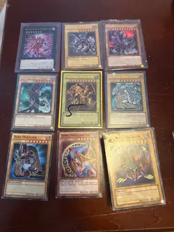 yugioh bulk cards around 150approx blue wyes white dragon red eyes dark magicia - Image 1