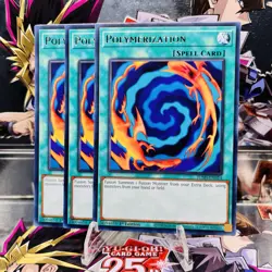 3x Yugioh Playset Polymerization JUSH-EN014 Rare 1st Ed Near Mint - Image 1