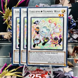 3x Yugioh Playset LollipoYummy Way JUSH-EN021 Rare 1st Ed Near Mint - Image 1