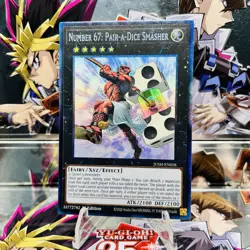Yugioh Number 67: Pair-a-Dice Smasher JUSH-EN058 Collector's Rare 1st Near Mint - Image 1