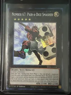 Yugioh Number 67: Pair-a-Dice Smasher JUSH-EN058 Collector's Rare 1st Near Mint - Image 1