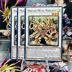 3x Yugioh Playset Martial Metal Marcher JUSH-EN052 Rare 1st Ed Near Mint - Image 1