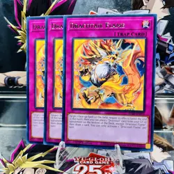 3x Yugioh Playset Dracotail Flame JUSH-EN011 Rare 1st Ed Near Mint - Image 1