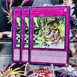 3x Yugioh Playset Dracotail Horn JUSH-EN010 Rare 1st Ed Near Mint - Image 1
