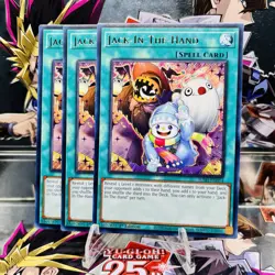 3x Yugioh Playset Jack-In-The-Hand JUSH-EN054 Rare 1st Ed Near Mint - Image 1