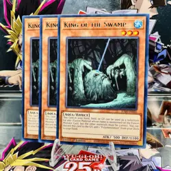 3x Yugioh Playset King of the Swamp JUSH-EN046 Rare 1st Ed Near Mint - Image 1