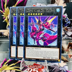 3x Yugioh Playset CXyz N.As.Ch. Knight JUSH-EN060 Rare 1st Ed Near Mint - Image 1