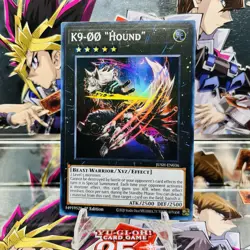 Yugioh K9-00 "Hound" JUSH-EN036 Super Rare 1st Ed Near Mint - Image 1
