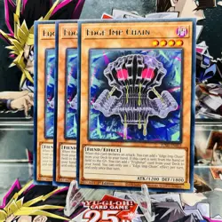 3x Yugioh Playset Edge Imp Chain JUSH-EN012 Rare 1st Ed Near Mint - Image 1