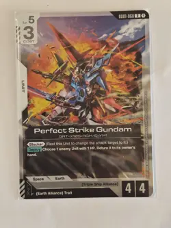 Gundam Card Game GD01 GD01-068 Perfect Strike Gundam Rare R - Pack Fresh - Image 1
