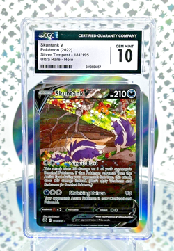 CGC 10 Skuntank V 181/195 Silver Tempest Secret Illustration Rare Pokemon Card - Image 1