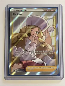 Pokemon TCG Caitlin Trainer Cosmic Eclipse Holo Card 189/198 - Image 1