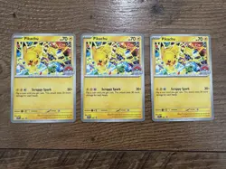3X Pikachu Promo 2025 World Championships SVP EN 225 Pokemon Card Worlds - Image 1