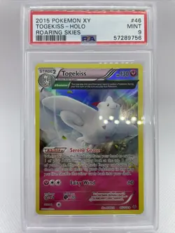 2015 Pokemon XY Roaring Skies 46/108 Togekiss Reverse Holo Card PSA 9 MINT - Image 1