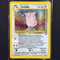 CLEFABLE 5/130 BASE SET 2 HOLO RARE POKEMON CARD WOTC VINTAGE 1999-2000 KANTO - Image 1